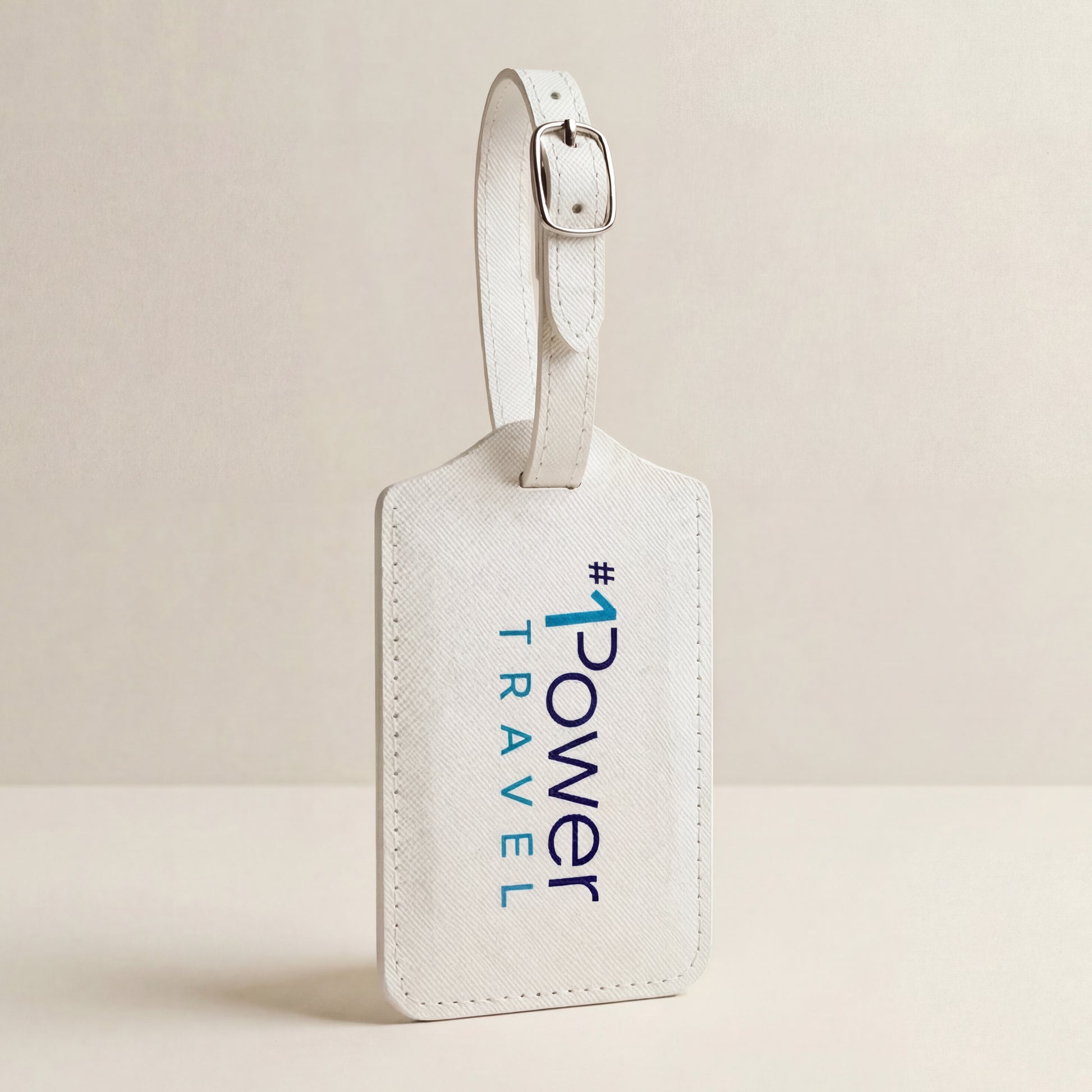 Custom printed luggage tags made from vegan leather for small batch branding and event orders