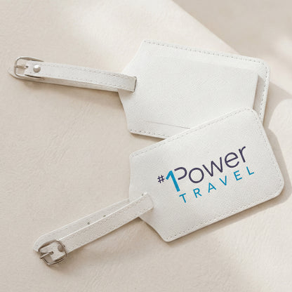 Custom printed luggage tag with logo for bulk orders and small batch printing