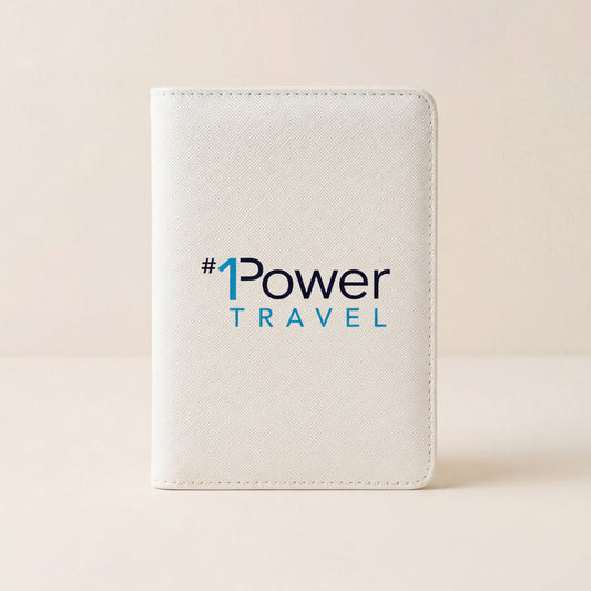 Custom printed passport holder with logo for corporate and group travel orders